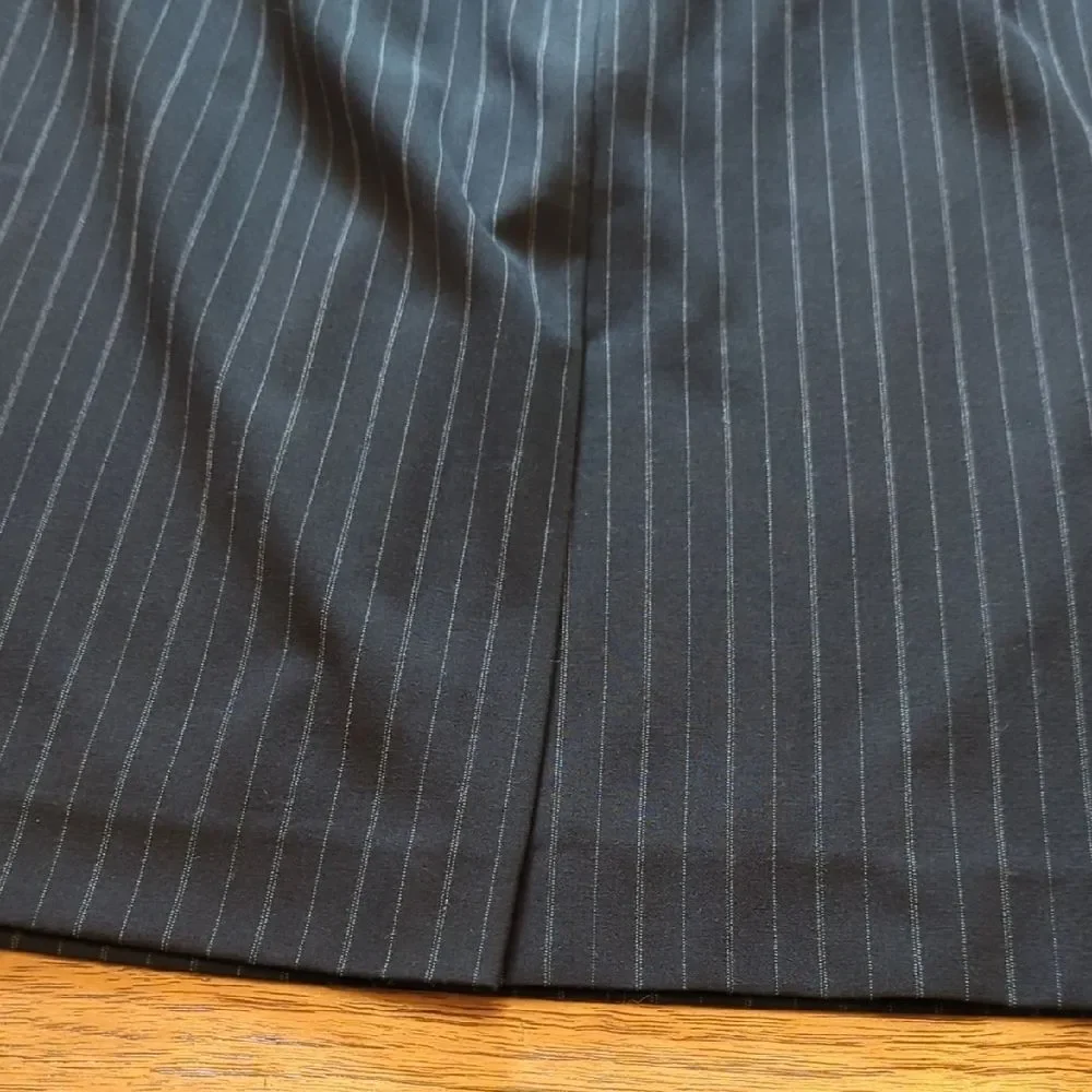 Michael Kors Black Pinstripe Pencil Skirt Work Wear Professional Academia